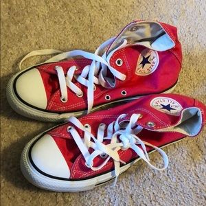 pink high top converse